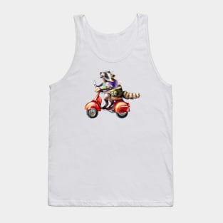 Cute raccoon on motorbike Tank Top